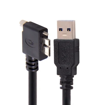 

10pcs/lot CY 90 Degree Left/Right Angled Micro USB Screw Mount to 3.0 Data Cable for Industrial Camera 300cm