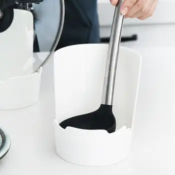 

Spatula Ladle Shelf Spoon Rest Pot Lid Rack Holder Strainer Kitchen Organizer 37MF