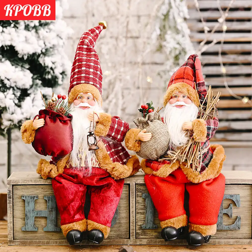 Adornos navideños para el hogar, muñeco de Papá Noel sentado, Navidad 2021,  Año Nuevo, decoración navideña, decoraciones para árboles de Navidad|Colgantes  y adornos en forma de gota| - AliExpress