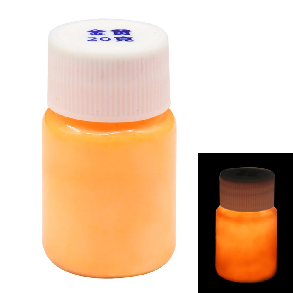 

20g per Bottle Golden Color Luminous Paint Noctilucent Powder Fluorescence DIY Party Creative Glow In Dark Decorations