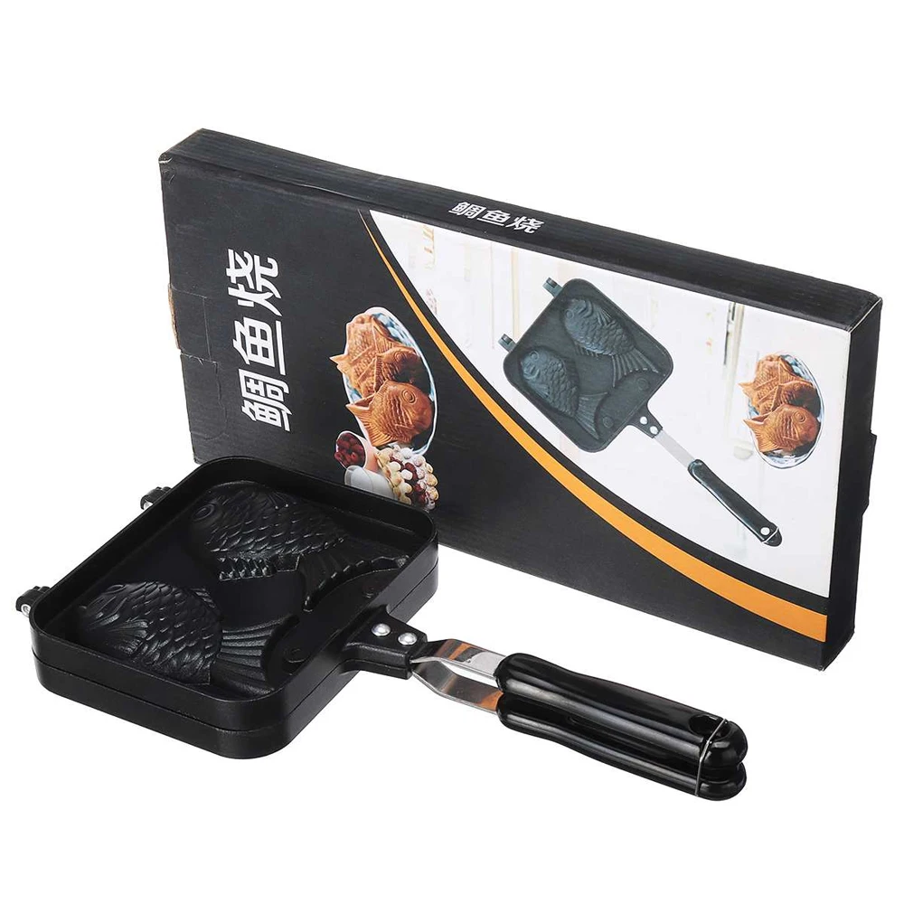 2 Molds Taiyaki Fish Shaped Octopus Balls Waffle Pan Non-stick Cake Bake Bakeware DIY Kitchen Tools Dessert Cooking Pan Plate