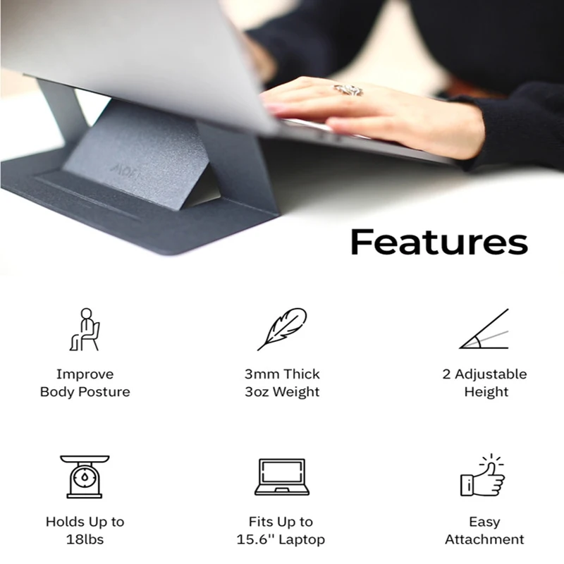  MOFT provides an instant-adjustable stand for your laptop pad adhesive invisible folding portable s