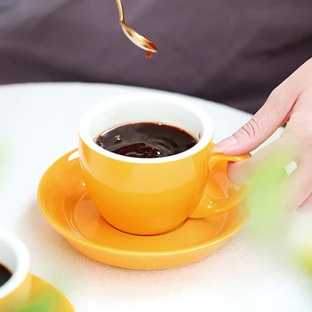 

Luxury Ceramic Coffee Cup Set With Saucer Ceramic Tea Cups Primitive Textured Porcelain Cappuccino Cup Home Container BA60BYD