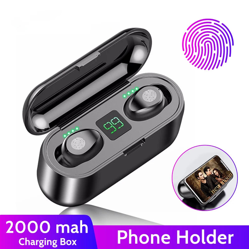 earphone F9 5 0 Bluetooth Earphones Touch Control headphones TWS Support iOS Android Phones HD Voice Call wireless earphones