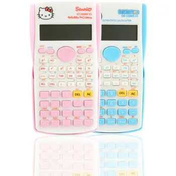 

Cute Lovely Hello Kitty Doraemon Function Portable Calculator Uniwise 10+2 Digital Display 2-Line LCD Scientific Calculator