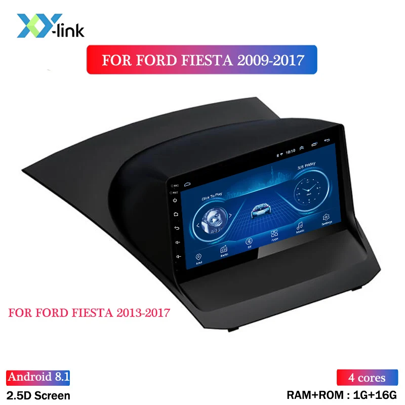 4 CORES 1G RAM 9 дюймов 2.5D ips Android 8,1 автомобильный DVD gps плеер для ford FIESTA 2009- автомобильный Радио стерео головное устройство навигации - Цвет: 4 CORES 1G RAM