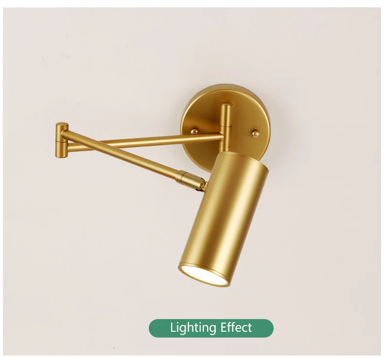 Lâmpada para Livre Conduziu a Lâmpada de Parede Golden Wall Luminária Ângulo Ajustável - Comprimento Arandela Quarto Banheiro Espelho Lâmpada E27 20 Luminárias de parede