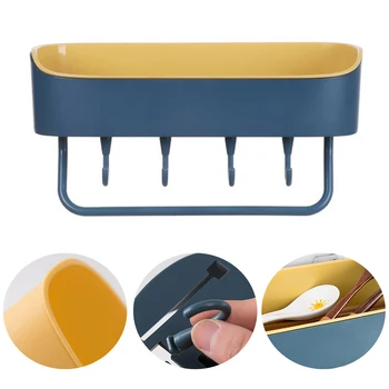 

Punch Free Shower Home Organizer Holder Self Adhesive Wall Mounted Storage Towel Bathroom Shelf Shampoo Rectangle Rack Soap