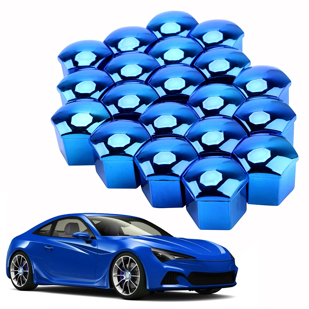 FORAUTO 20 Pieces 19mm Car Wheel Nut Caps Car Tyre Nut Bolt Auto Hub Screw Cover Anti-Rust Protection Covers Caps Styling