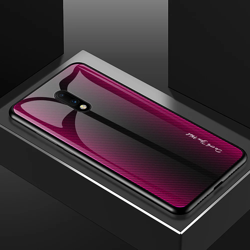 Для Oneplus 7 модный ударопрочный бампер из закаленного стекла с градиентным цветом для Oneplus 7 Pro Coque