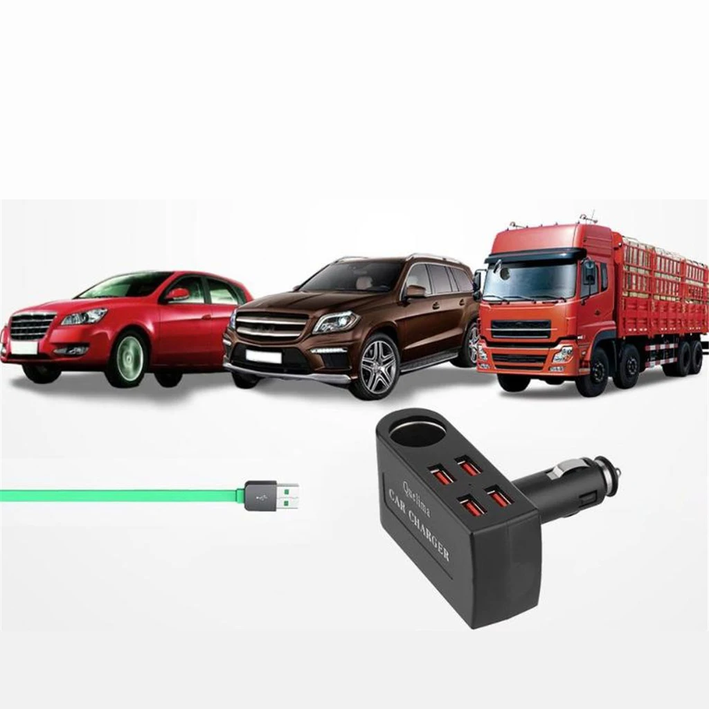 Зарядка автомобиля 4 USB порта и 1 порт QC 3,0 смарт-чип зарядки адаптер питания для автомобиля грузовик RV лодка DVR gps смартфон и т. Д. DC 12-24 В