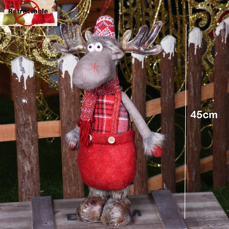 Рождественские куклы большого размера, Санта-Клаус, снеговик, лося, игрушки, рождественские фигурки, рождественский подарок для детей, Красная рождественская елка, украшение сцены - Цвет: kuzi 256