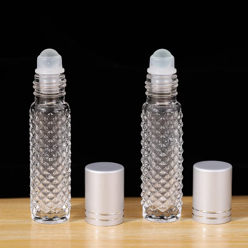 10ml Non-Slip Essential Oil Glass Sub-Bottle Roll-On Smearing Sample Portable Refillable Leak-Proof Clear Empty Bottle Wholesale 3pcs screen protector for cressi nepto freediving watch computer clear glass and tpu nano explosion proof