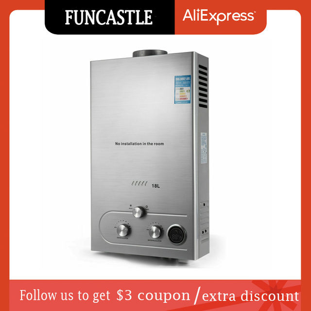 18L Gas LNG Hot Water Heater Shower Propane Tankless Instant Boiler