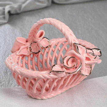 

Candy bowl "Olka", pink molding, captivity, flowers, 11.5 cm