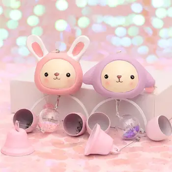 

Adorable Resin Rabbit Wind Chime Night Light Creative Hanging Pendant Stylish Hanging Ornament Wall Decor Home Decorations