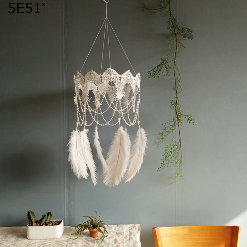 

One piece handmade Dream catcher lampshade pendant feather hanging ornament 30*50cm
