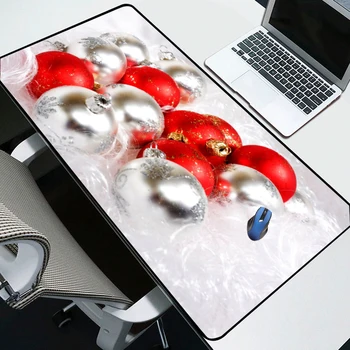 

Yuzuoan Christmas Ball Decoration Family Desk Pad Game Player Speed Control Computer PC Large Mousepad Non-slip Carpet Mat 90X40