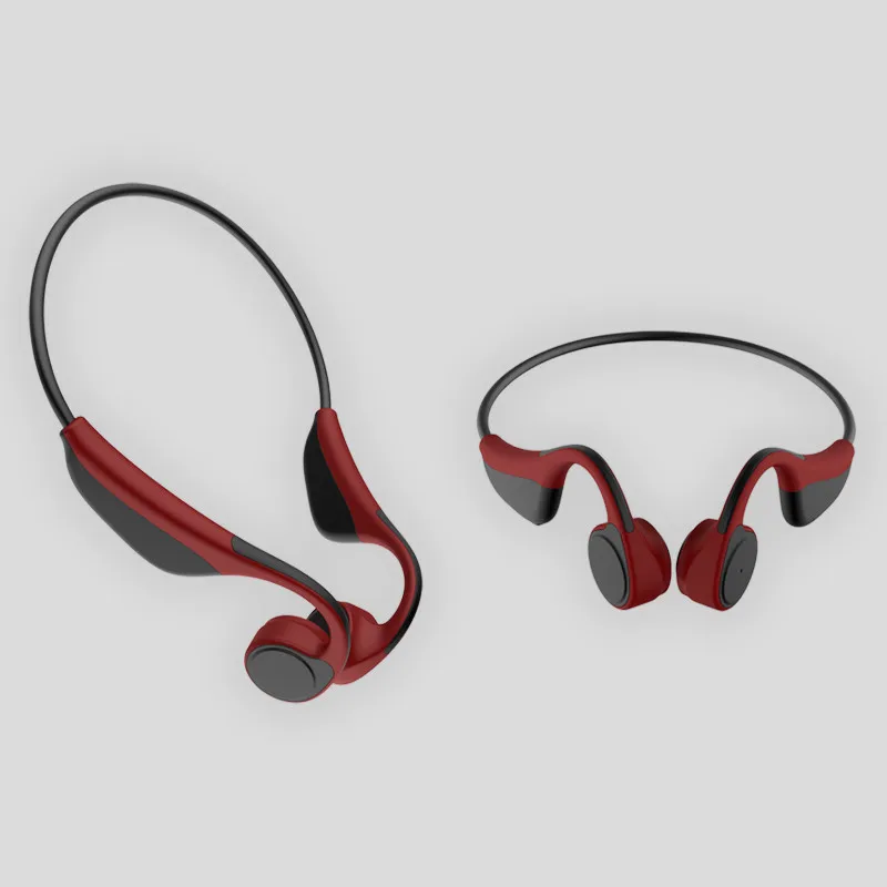 Красный V9 костной проводимости беспроводные наушники Bluetooth 5,0 Спорт Handsfree Mic беспроводные наушники водонепроницаемые наушники с защитой от попадания пота - Цвет: Красный