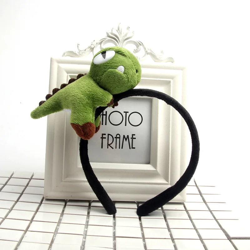 New Headband Explosive Cute Stereo Dinosau Hair band Headwear Plush Toys Dinosaur Headband Kids Festival Hair Accessories dog squeaky toys teeth cleaning for small medium dogs pet chew toys interactive cartoon dinosaur toy for puppy dogs accessories