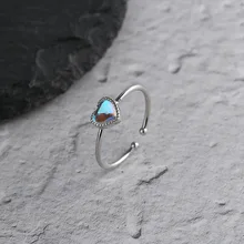 

Rings For Women Moonstone Heart Shaped Silver Color Wedding Engagement Dainty Ring Jewellry Zircon Romantic Fashion Jewelry Gift