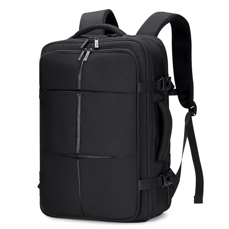 Деловой рюкзак для ноутбука мужской водонепроницаемый рюкзак для ноутбука 17,3 17 дюймов большой открытый рюкзак для путешествий мужской - Цвет: Черный