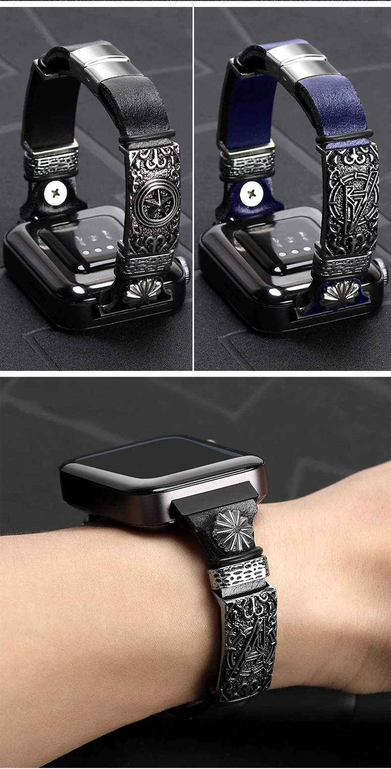 Винтажный кожаный браслет ремешок для xiaomi smart watch Новинка сменный ремешок для mi watch Мстители аксессуары для часов