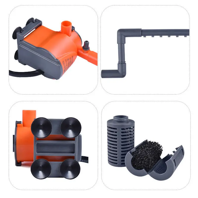 Aquarium Air Pump Fish Tank Oxygen Pump Aquarium Accessories Aquarium Air Pump Accessories Air Pump Motor 3-IN-1 Mini Aquarium Internal Filter Submersible Water Pump Filter Oxygen Circulation For Fish Turtle Tank 3W 5W 220V