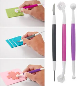 

3pcs Fondant Carving Group Pin Cake Cookie Carving Knife DIY Bakery Cake Decoration Tools Set