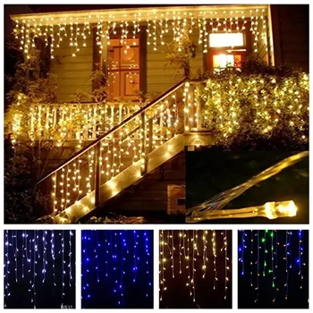 Kerst Garland Outdoor Led Gordijn Ijspegel String Light 220V Droop 0.4-0.6M Mall Dakranden Tuin Stage Outdoor fairy Lights