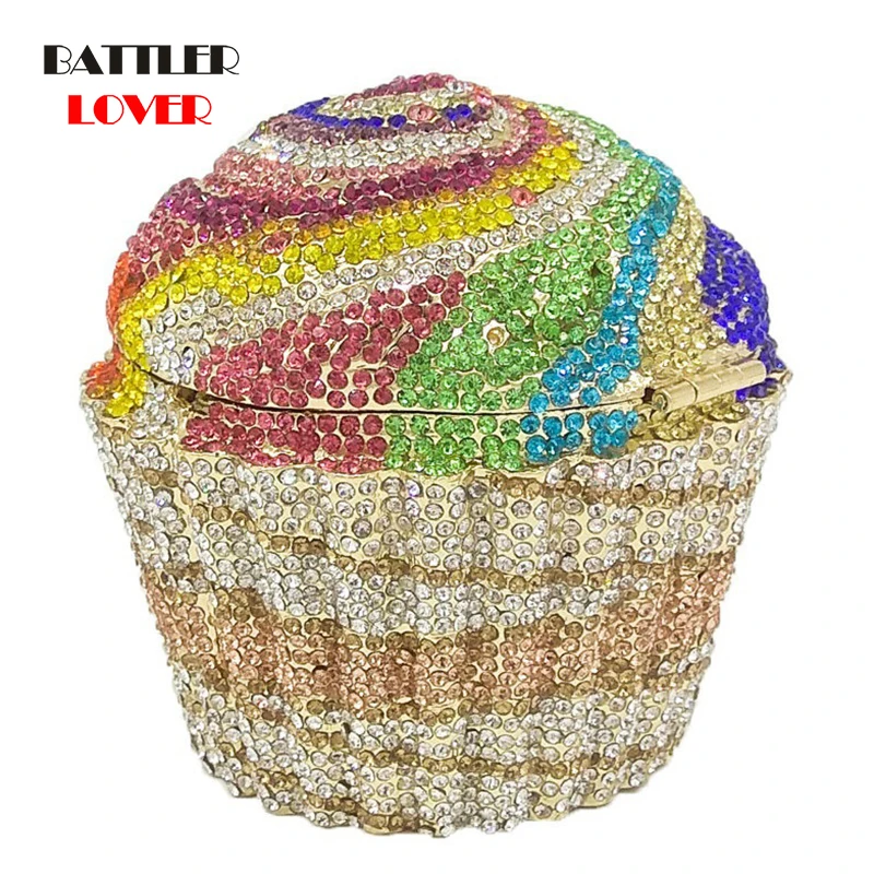 Bag for Women 2020 Bags Women Mini Cupcake Clutch Evening Bags Crystal Wedding Purse Handbag Bridal Party Diamond Minaudiere Bag