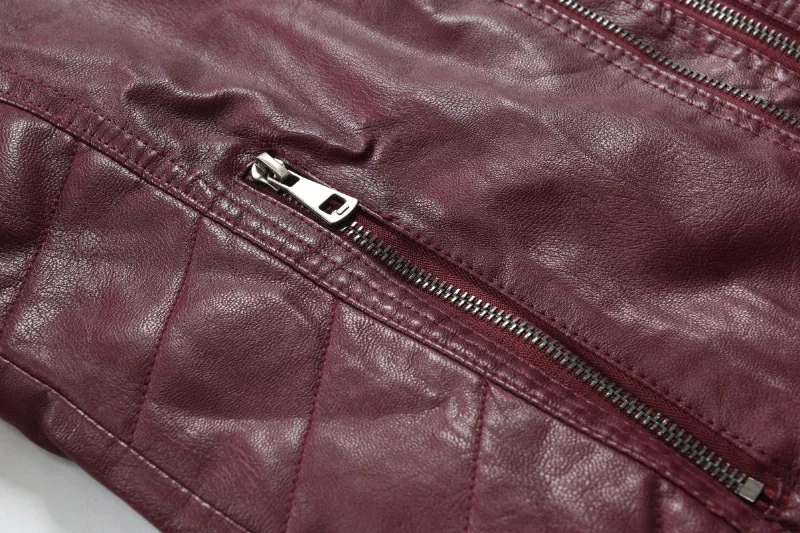 Spring New Style MEN'S Leather Coat-Locomotive Leather Coat Stand Collar MEN'S Wear Large Size Men's Leather Wallet
