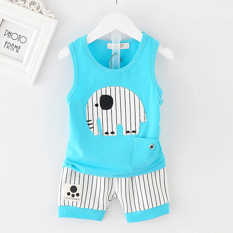 

Children New Summer Clothes Suit Kid Girl Print Cartoon Elephant Vest Shorts 2Pcs/sets Baby Infant Coat Toddler Fashion Clothing