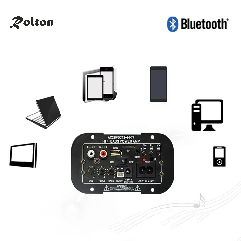 USB усилительная плата Bluetooth аудио усилитель FM радио пистолет ядро материнская плата динамика сабвуфер для автомобиля компьютера дома TF плеер