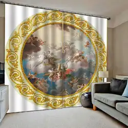 Европейские занавески с ангелами для спальни 3D занавески для гостиной занавески в спальню Cortinas индивидуальные размеры