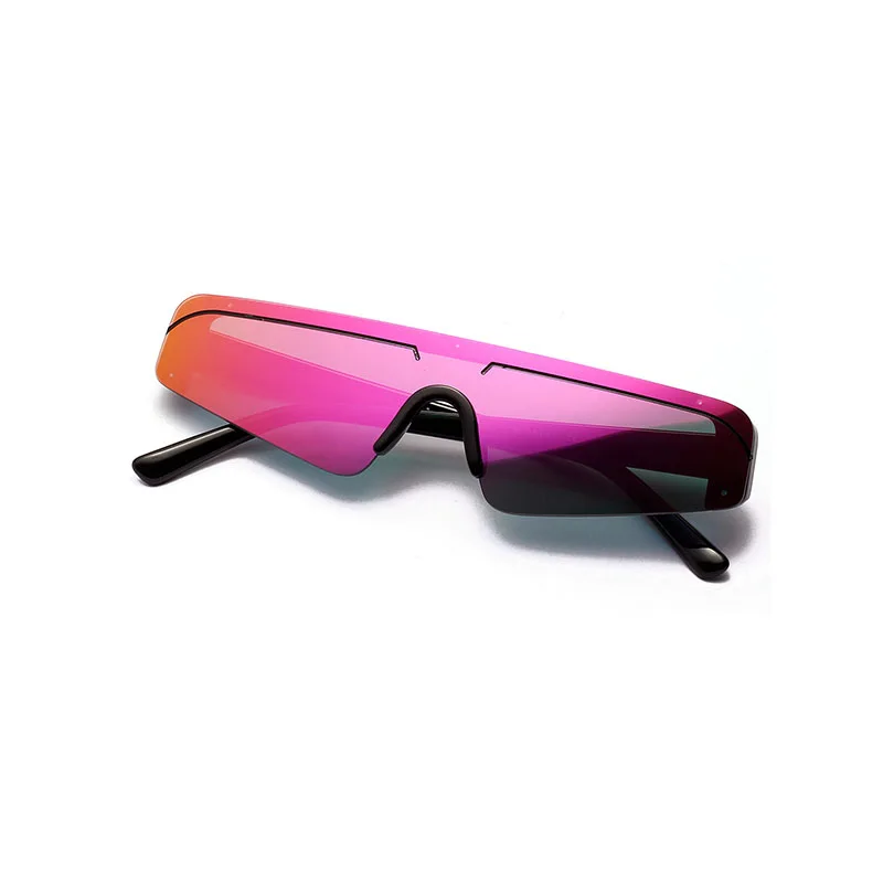 Новые Винтажные Солнцезащитные очки с кошачьим глазом для женщин, модные брендовые дизайнерские солнцезащитные очки в ретро стиле, маленькие полуоправы, Зеркальные Солнцезащитные очки для женщин, UV400 - Цвет линз: Purple