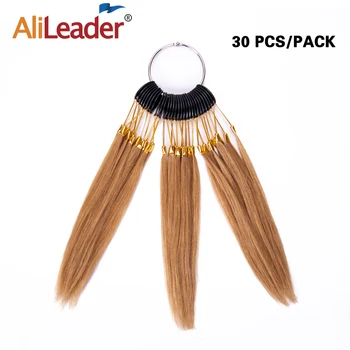 

Alileader Human Hair Swatches Dyeing Hair Color Ring 6Color Swatches Salon Sample Dyeing Color Rings 100% Human Hair Extension