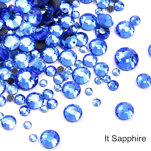 lt sapphire SS6-SS30 DMC исправление Rhinstone Flatback стразы железные стразы исправление свадебное платье со стразами B2007 - Цвет: lt sapphire