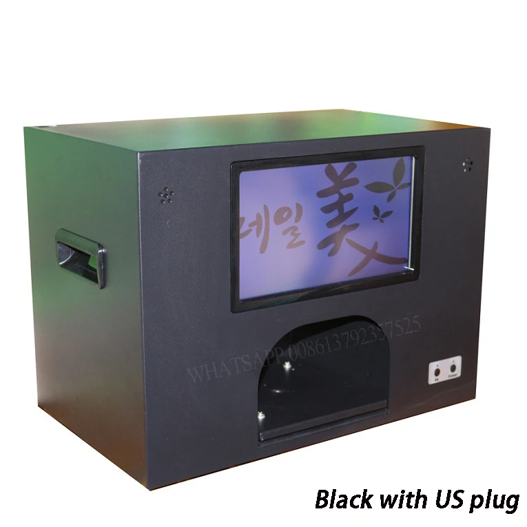 black with US plug Принтер для ногтей, построенный с компьютером и экраном, машина для нанесения ногтей, печать на 5 реальных гвоздях и кончиках для ногтей - Цвет: black with US plug