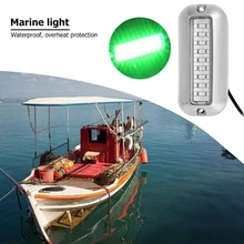3,6 W LED Licht Zubehör 50W Edelstahl 27LED Grün Unterwasser Ponton Marine Boot Heck Lampe(China)