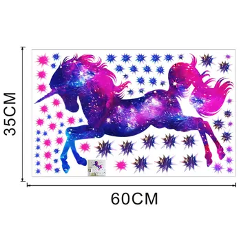 

Creative Wall Sticker Colorful Unicorn Design Wall Decal Removable Decorative Wallpaper for Home Living Room Bedroom Kids Room (