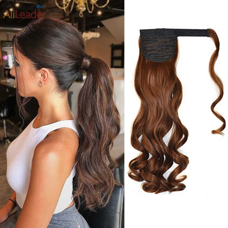 Synthetic 20 Inch Afro Ponytail Extensions Heat Resistant Natural Hair Extension For Women Wrap Around Clip | Шиньоны и парики