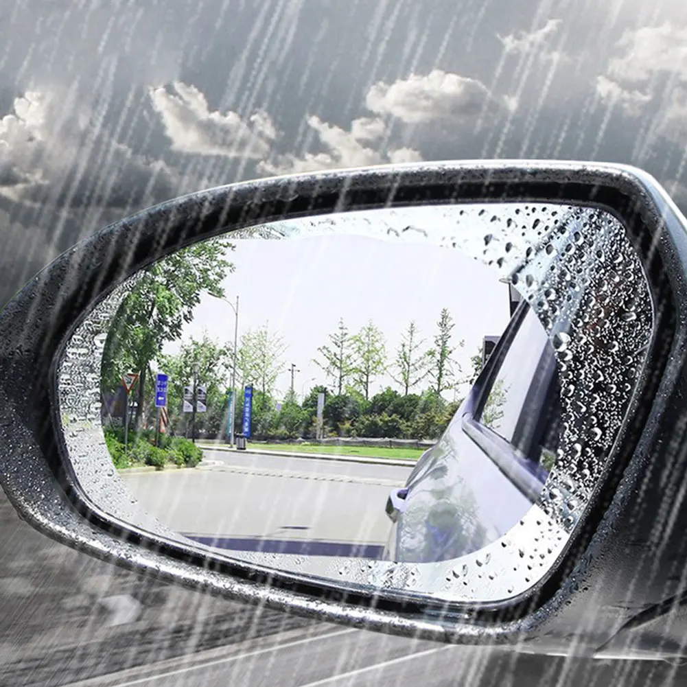 2 шт./компл. Анти-туман автомобиля зеркало окно прозрачная пленка анти-туман автомобильный Зеркало заднего вида защитная пленка Водонепроницаемый непромокаемый автомобильный Стикеры