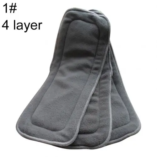 4 Layer 3 шт. 4/5 слой детские бамбуковые древесные волокна мягкие дышащие Многоразовые пеленки подгузник горшок обучение для детей - Цвет: 4 Layer