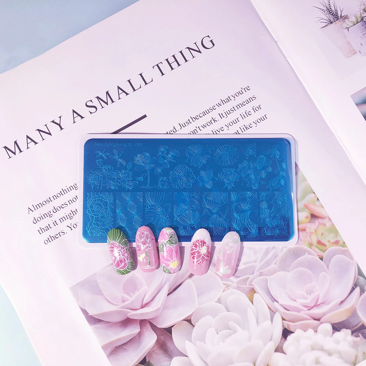 Beautybigbang ногти, декорирование, цветы штамповки пластины Стрекоза Лягушка и Лотос печать изображения гвозди Swanky штамповки шаблон пластины плесень XL-088