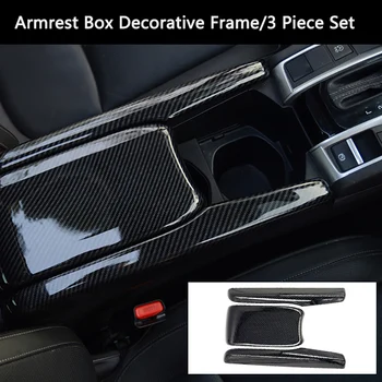 

For Honda Civic 10th 2016-2020 Carbon Fiber Car Interior Decor Trim Retrofitting Central Control Handbox Protection Panel Cover