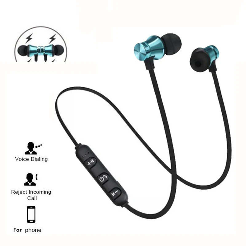HCQWBING Стерео Bluetooth слушалки с HD микрофон Безжични спортни слушалки Слушалки за Android IOS