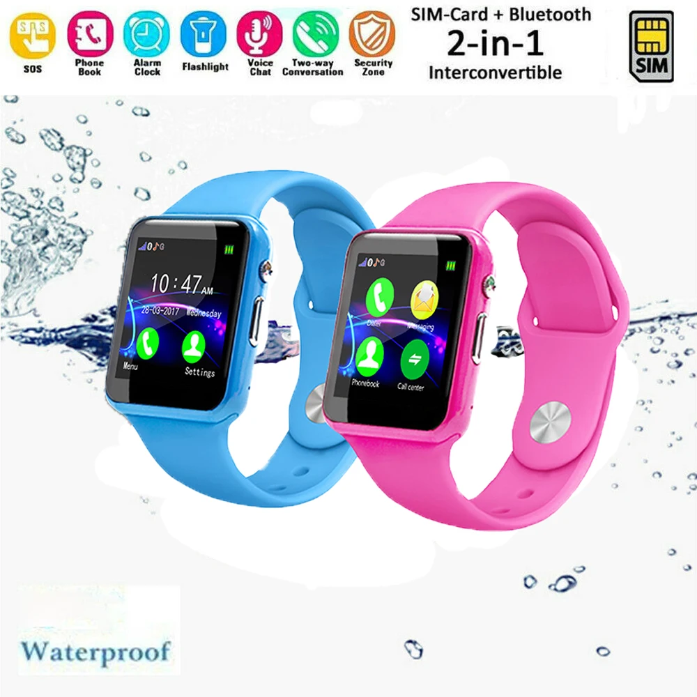 Kids Anti-lost Safe Smart Watch LBS Location SOS Call GSM Boy Girls Voice Chat Watch Phone Children Camera Waterproof Smrtwatch