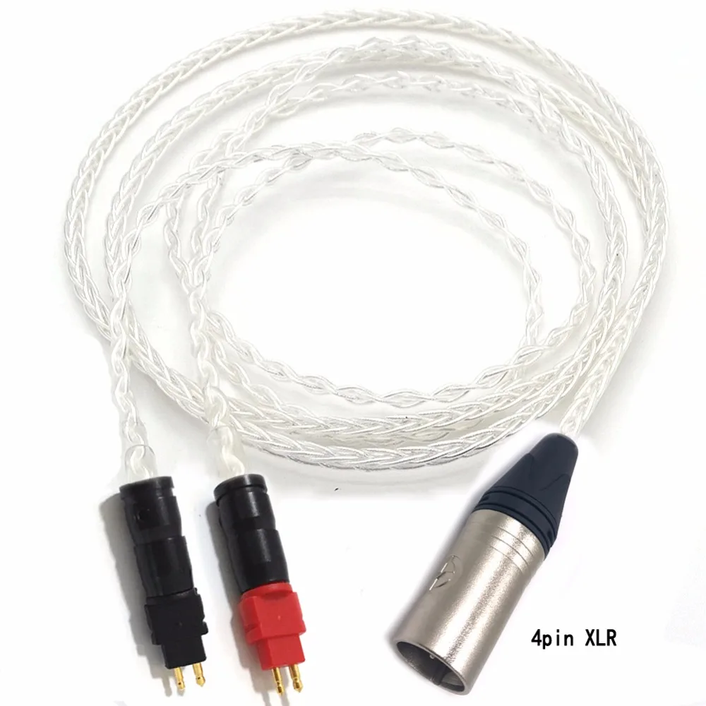 8cores Copper Silver plated Replacement Audio Cable for HD600 HD650 HD525 HD545 HD565 HD580 Headphones