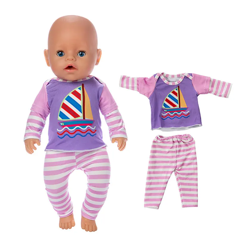 2 шт. в 1, костюм куклы подходит для 43 см кукла 17 дюймов Reborn Кукла Одежда - Цвет: 03